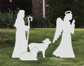 Large Nativity Add-on Angel, Shepherd, Sheep