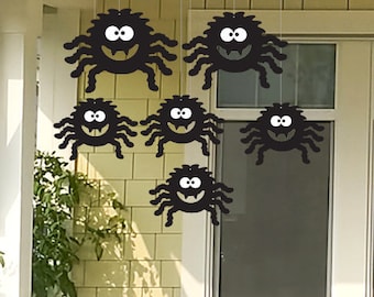 All-Weather Plastic Spooky Spider Family set of 6