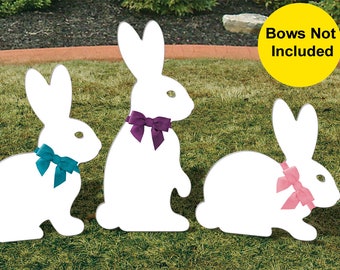 PVC All-Weather Bunny Trio Yard Decoration