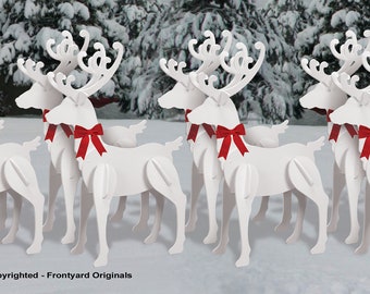 All-Weather White Sleigh + 9 Reindeer Combo