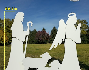 Life Size Nativity Add-On - Angel, Shepherd, Sheep
