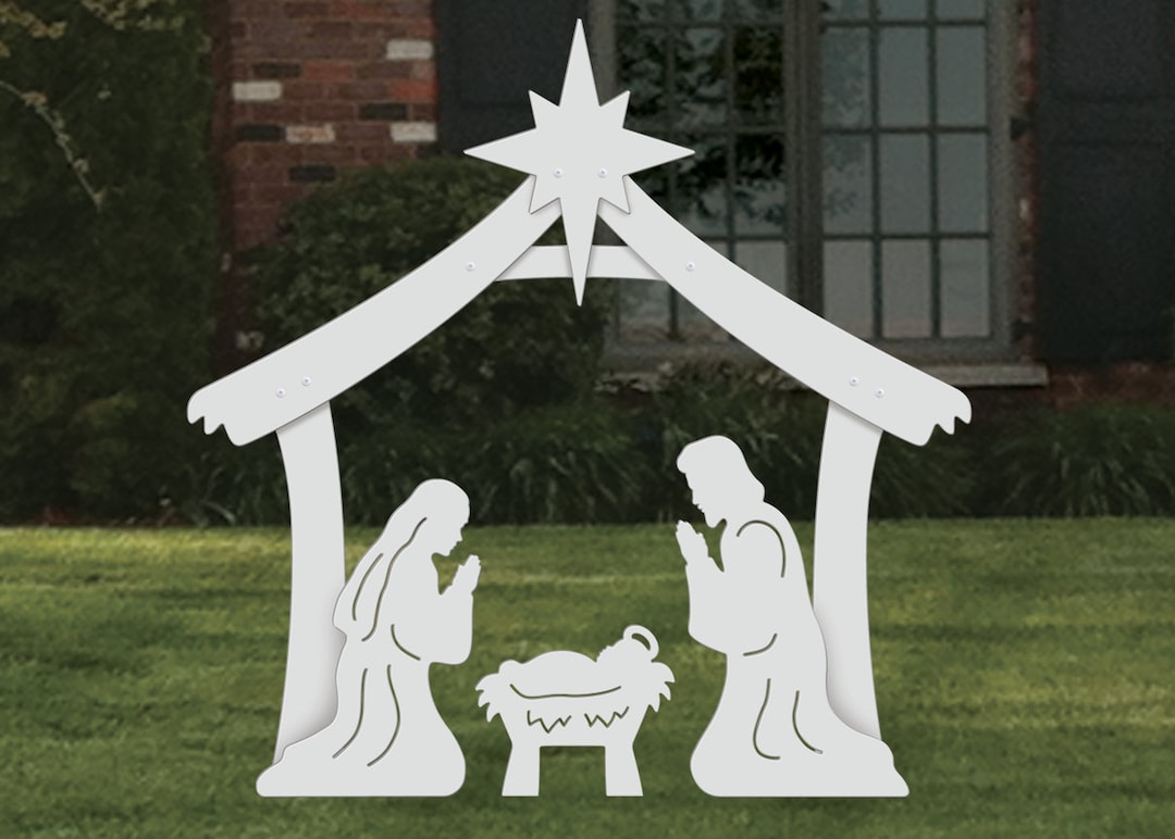 Large Holy Family Outdoor Nativity Set Etsy