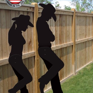 All-Weather Plastic Leaning Cowboy and Cowgirl Combo
