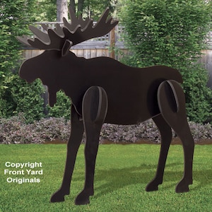 All-Weather Large Black Moose Yard Display