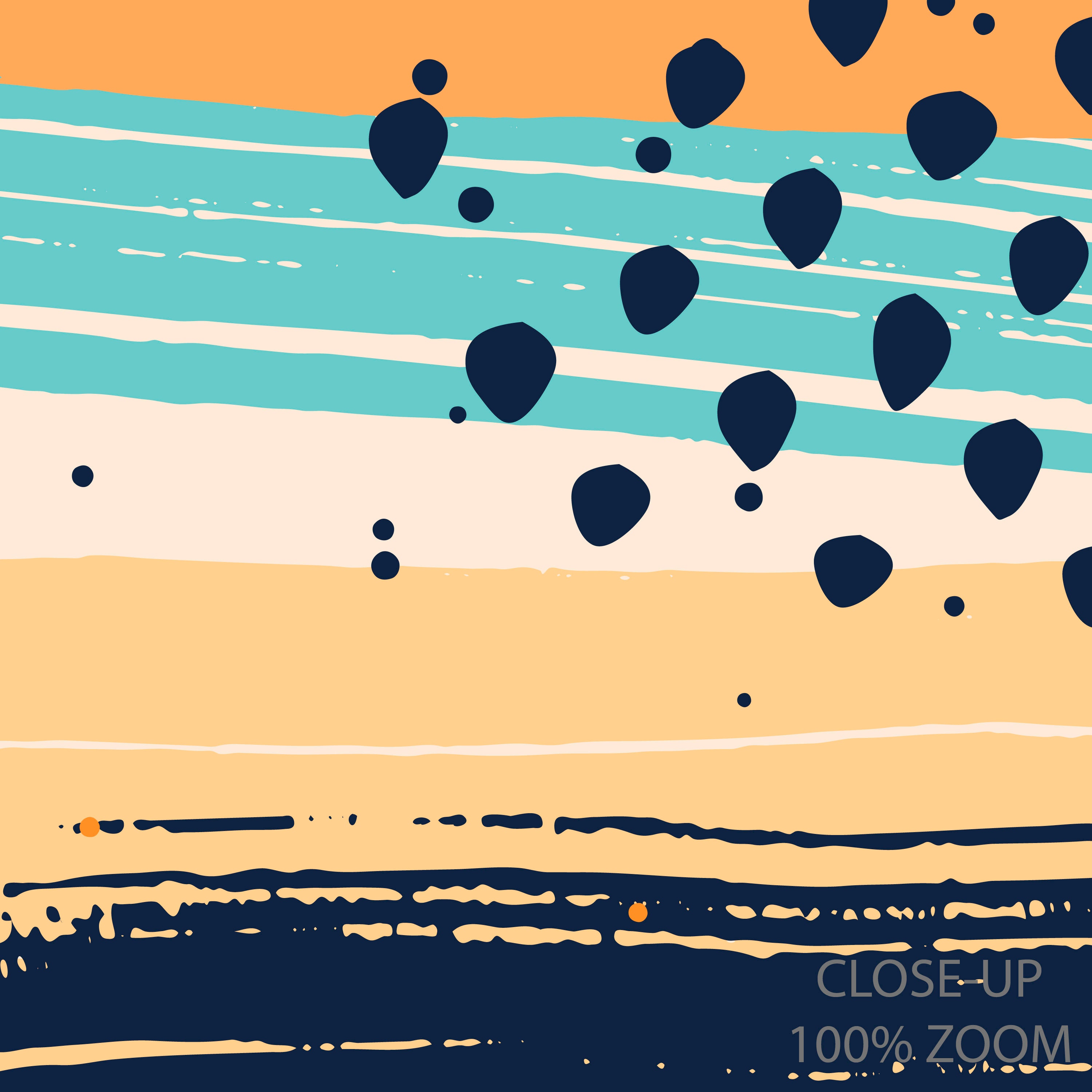 Modern Wall Decor Navy Blue Orange Petrol Set of 2 Brush Etsy