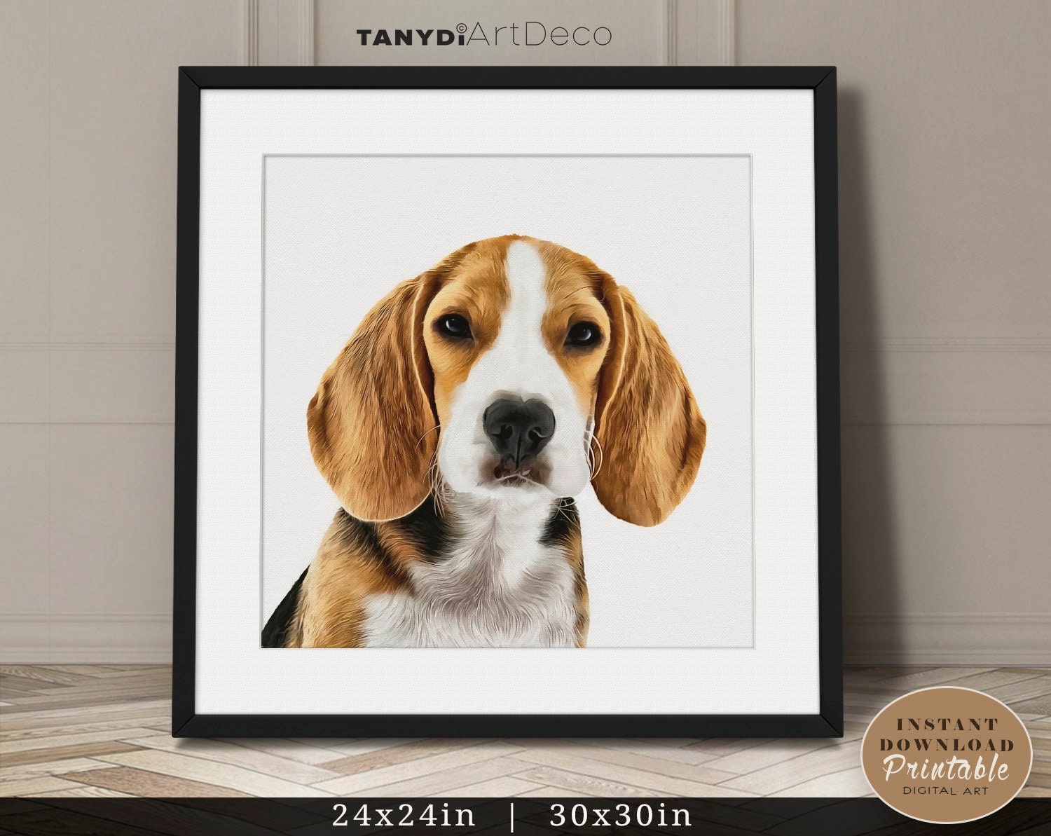 Beagle Wall Decor Dog Art Print New Puppy Gift Personalized Pet Painting