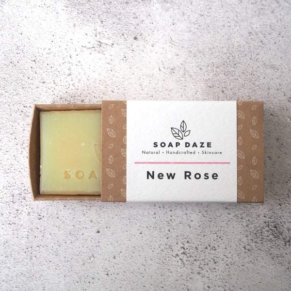 New Rose soap, vegan, handmade, natural, zero waste, eco friendly, bar soap. Boxed, gift for her, gift for him.