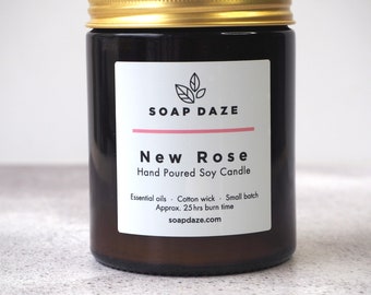 New Rose Soy Wax Aromatherapy Candle