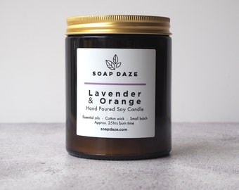 Lavender Orange Soy Wax Aromatherapy Candle