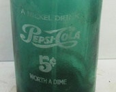 Blue Seltzer Bottle Etched Pepsi Cola 5c Bottling Glass Circa 1940 39 s