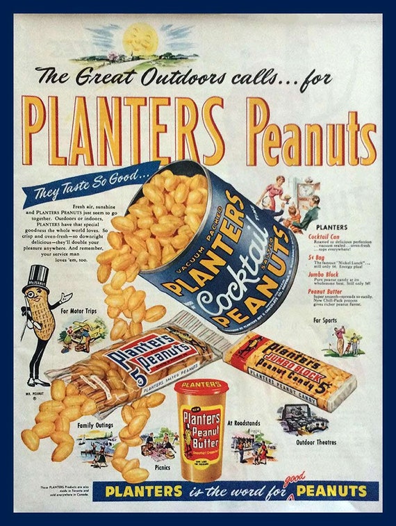 Reproduction Collectibles PLANTERS PEANUTS AD 9" x 12" ALUMINUM Sign
