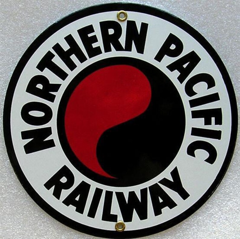 Train Railraod Travel Transportation Porcelain Round Sign Northern Pacific Railway R/&R Rail