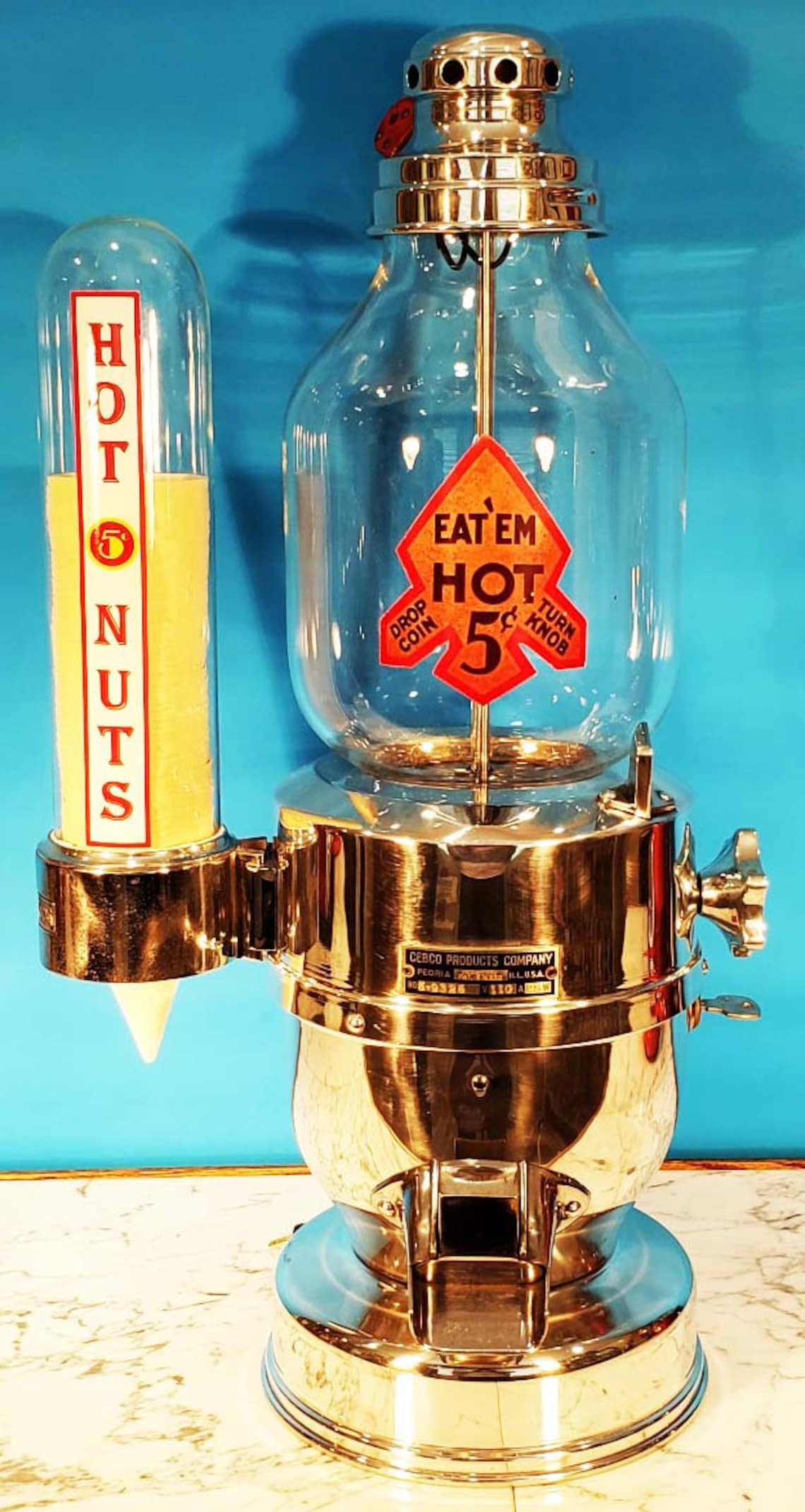 CEBCO 5c Hot Nut Dispenser Circa 1940's Fully Restored Etsy