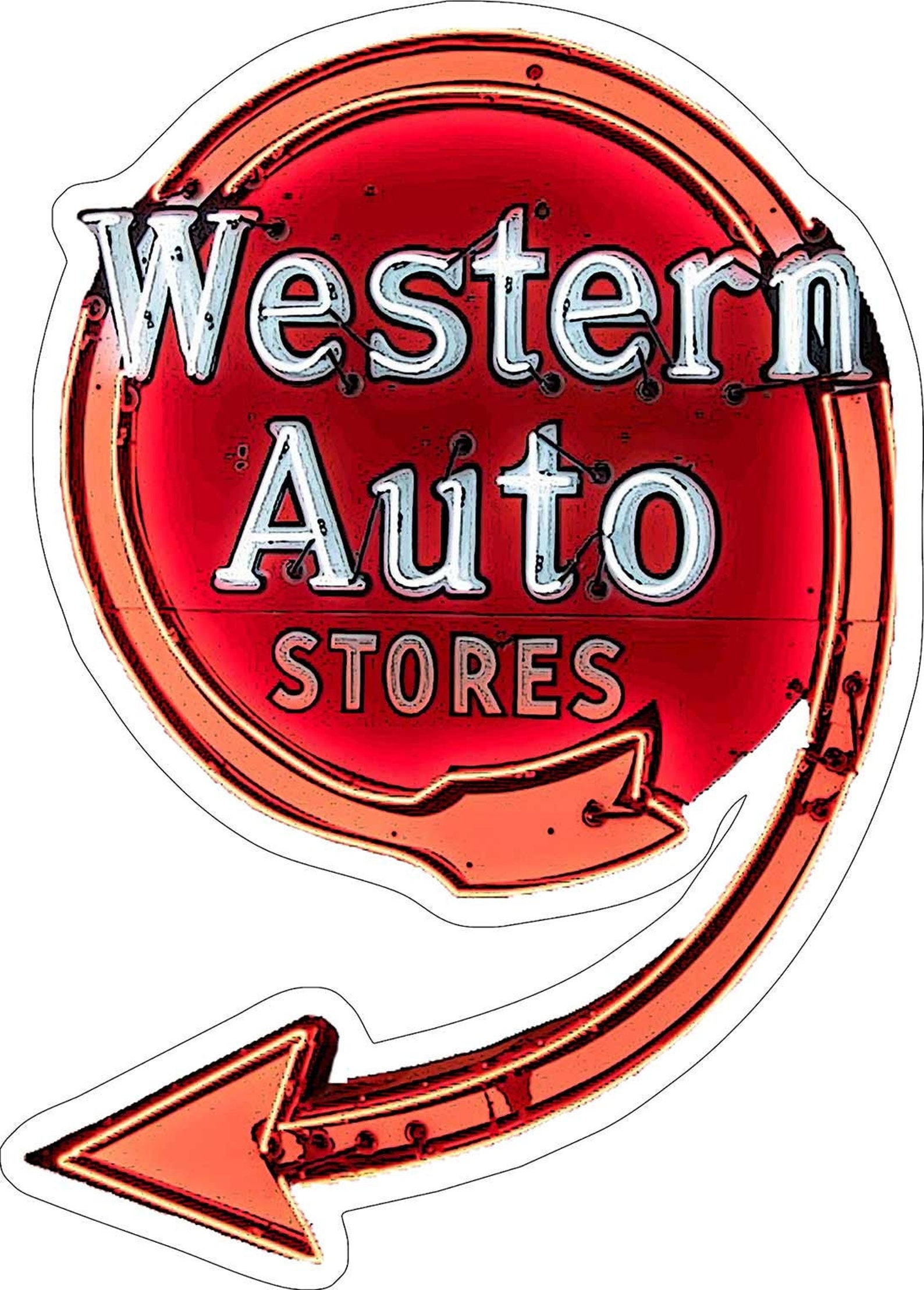 Western Auto Stores Image of Neon Style Metal Sign Plasma Cut Etsy