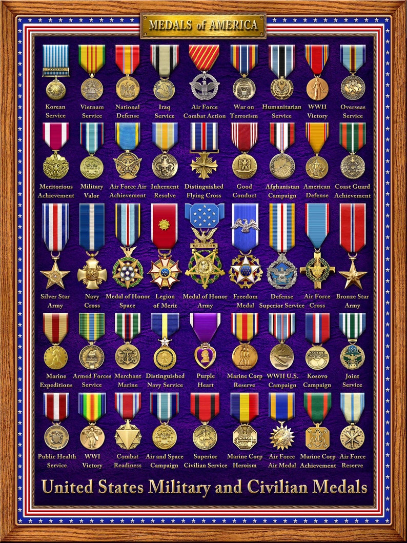 Medals of America Military and Civilian Medals Art by Etsy