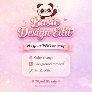 Basic Design Edit | Fix Wrap or PNG | Color Change, Background Removal | Uv DTF, DTF, Sublimation File