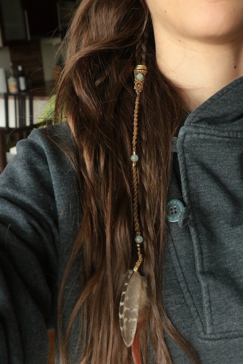 Macrame feather dread wraps / hair wraps with different Etsy