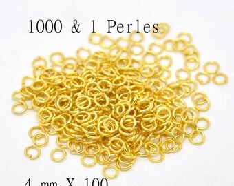 100 Ringe Farbe gold Größe 4mm Ringe