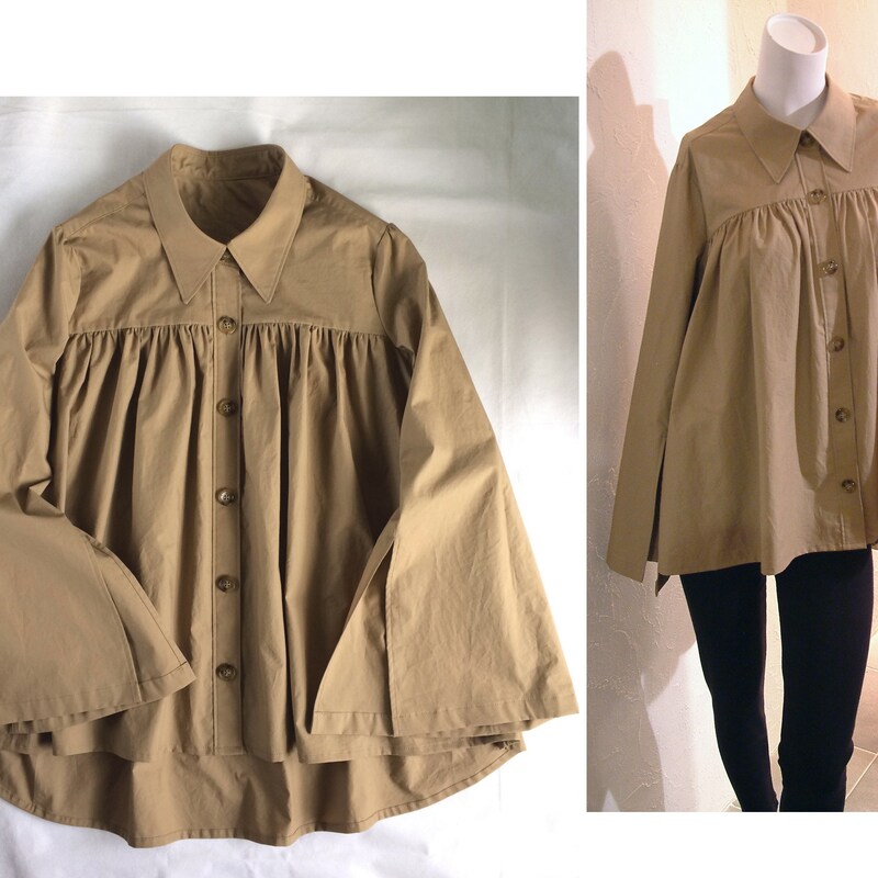 Camel Poplin Cotton Top
