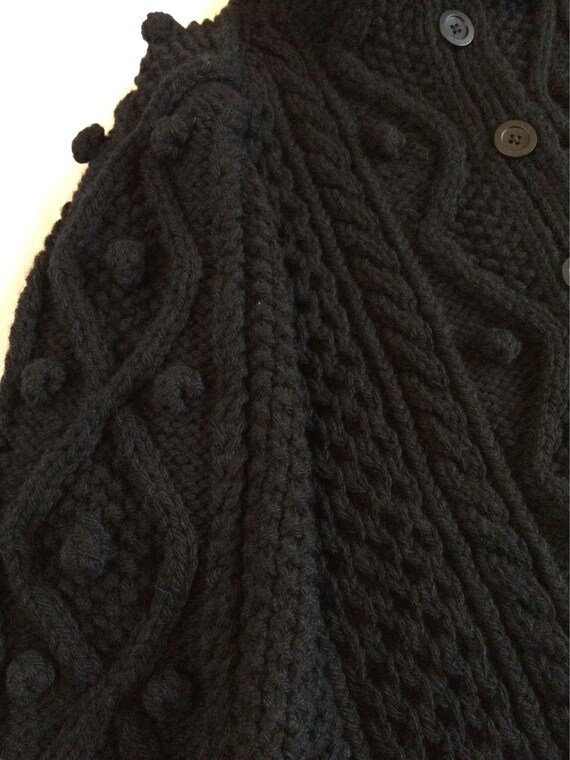 black aran cardigan