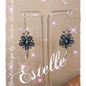 Estelle, Alinabel, Ohrringe, Anhänger, Perlen, Anleitung Ohrringe, Muster, Schmuck, DIY, Tutorial, Fädeln, Selber machen, Beading, Pattern