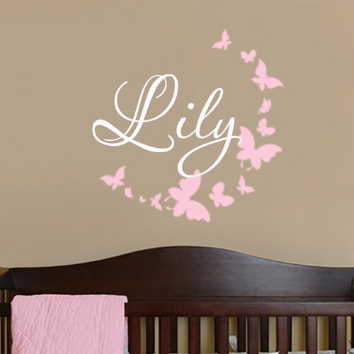 Name Wall Decal Butterfly Decals Nursery Wall Decals Etsy