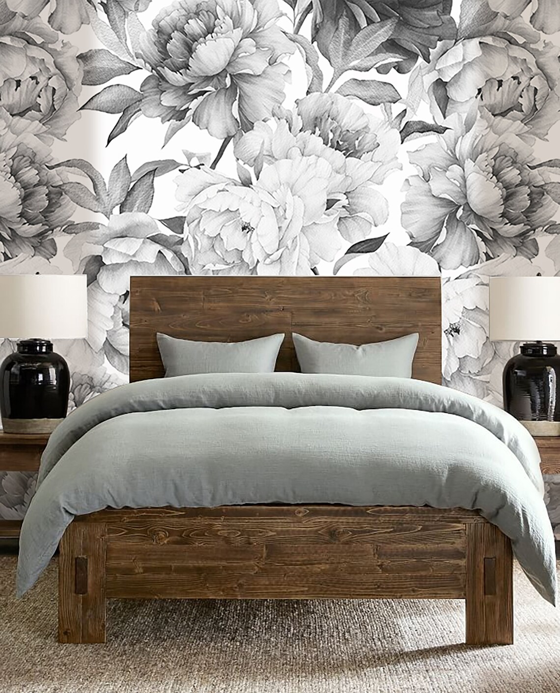 Peony Flower Mural Wallpaper Extra Large Peel and Stick Wall Etsy