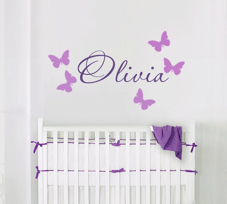 Butterfly Name Decal Butterflies Decals Nursery Wall Decals Etsy