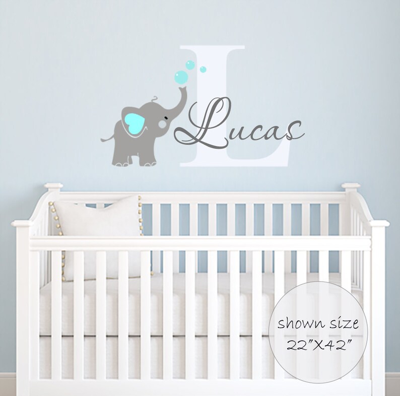 elephant decal name wall decal elephant wall decal elephants | etsy