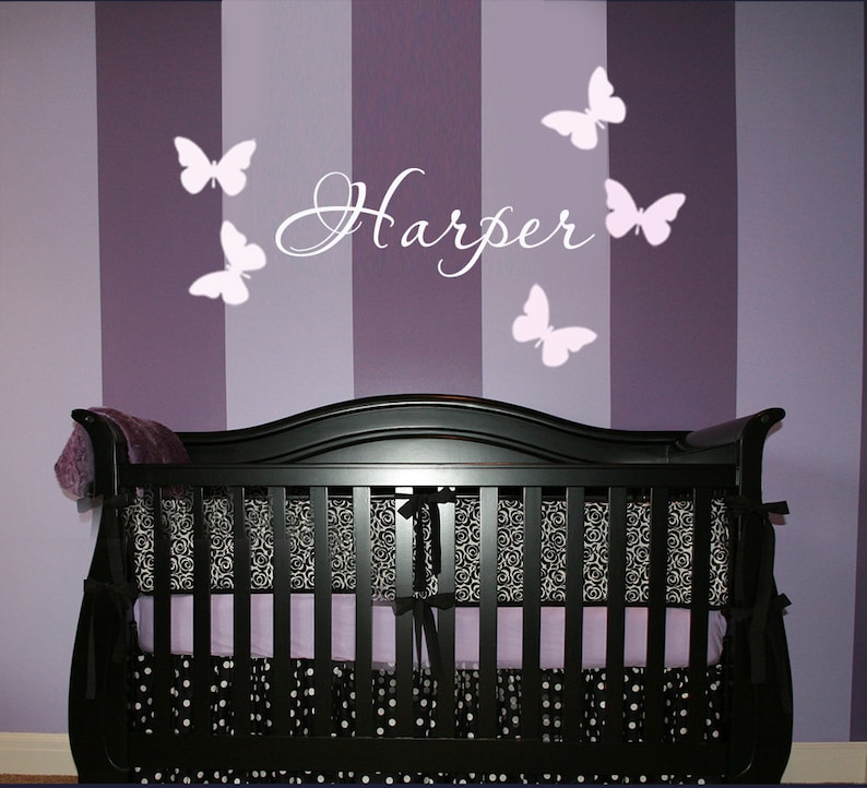Butterfly Name Decal Butterflies Decals Nursery Wall Decals Etsy