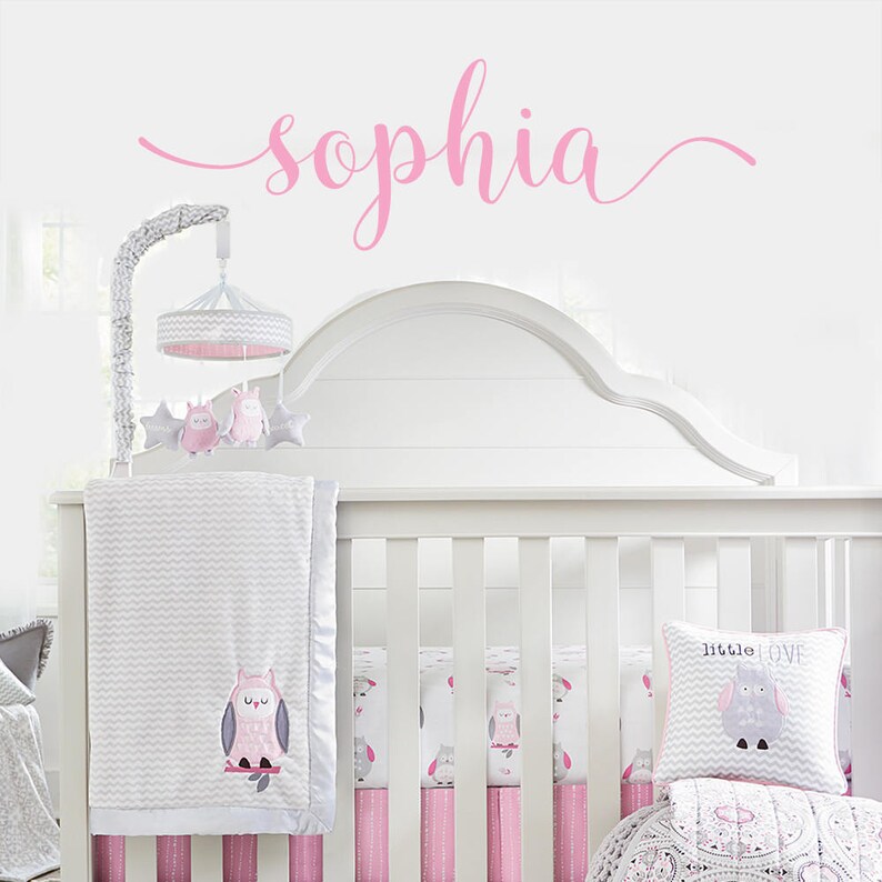 Vinyl Wall Decals Name Wall Decal Girls Nursery Gold Decals Etsy