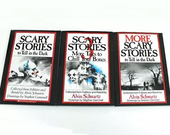 Scary Stories To Tell in the Dark by Alvin Schwartz 3 Book Set Original Artwork Great Gift Halloween