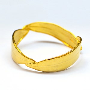 Gold Olive Leaf Bracelet / Custom Made Grecian Bangle / Hand Made Gold ...