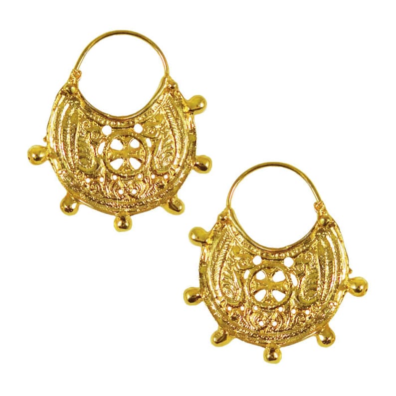 Golden Byzantine Earrings / Golden Peacock Chandeliers / - Etsy
