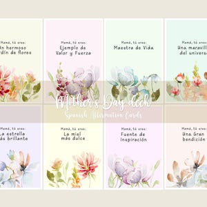 Gift for Mom - Spanish Mother's Day Cards - Printable Affirmation Cards - Digital pdf