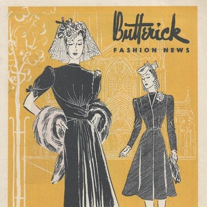 Digital 1940 April Butterick Fashion News magazine