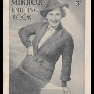 Digital vintage 1938 Mirror Knitting Book for vintage lover knitwear patterns ebook granny chic fashion