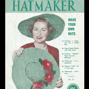 Digital 1950 March The Hatmaker Vintage Magazine gift idea for history lover magazine for vintage lover