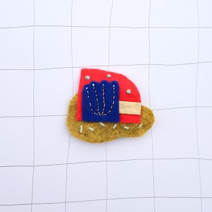 Embroidered brooch