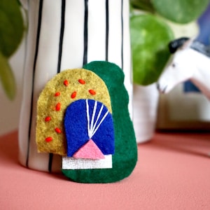 Embroidered brooch