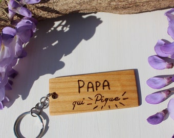 "Dad who piques" key ring, customizable.