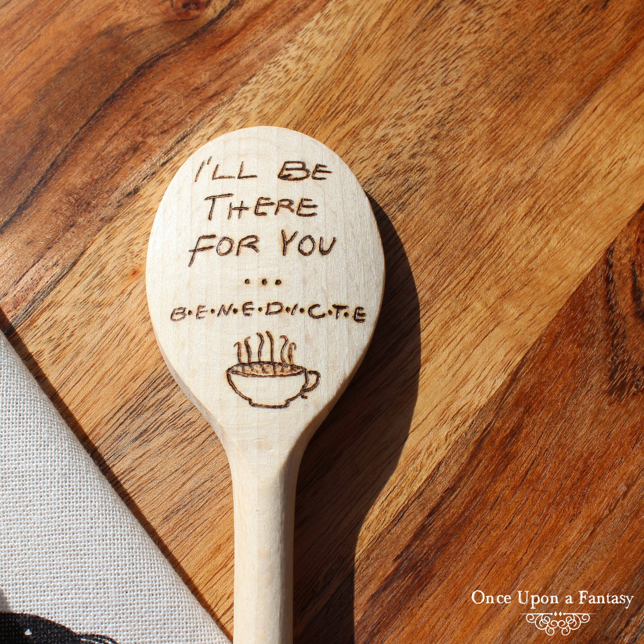 Cuillère en Bois Friends I'll Be There For You, Personnalisable avec Le Prénom ou Surnom de Votre Ch