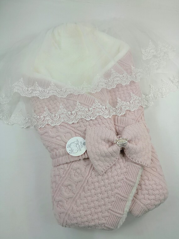 knitted baby swaddle