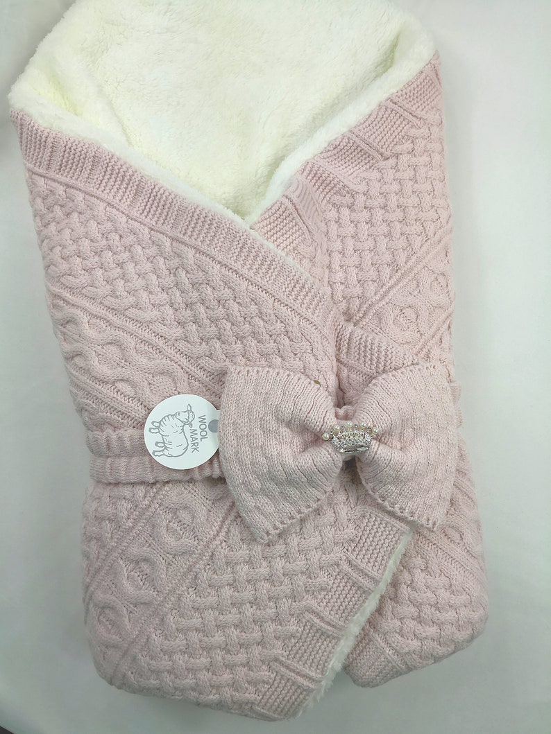 The Soft Lamb Wool Knit Baby Swaddle Blanket Etsy