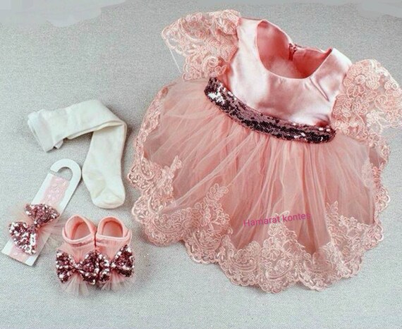 pink christening dress