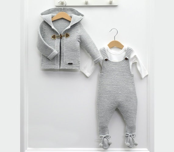 Tenue de bébé garçon 0 3 mois, tenue de nouveau-né à la maison garçon,  tenue spéciale doccasion pour bébé, ensemble de barboteuse au crochet pour  nouveau-né, vêtements tricotés pour bébé 