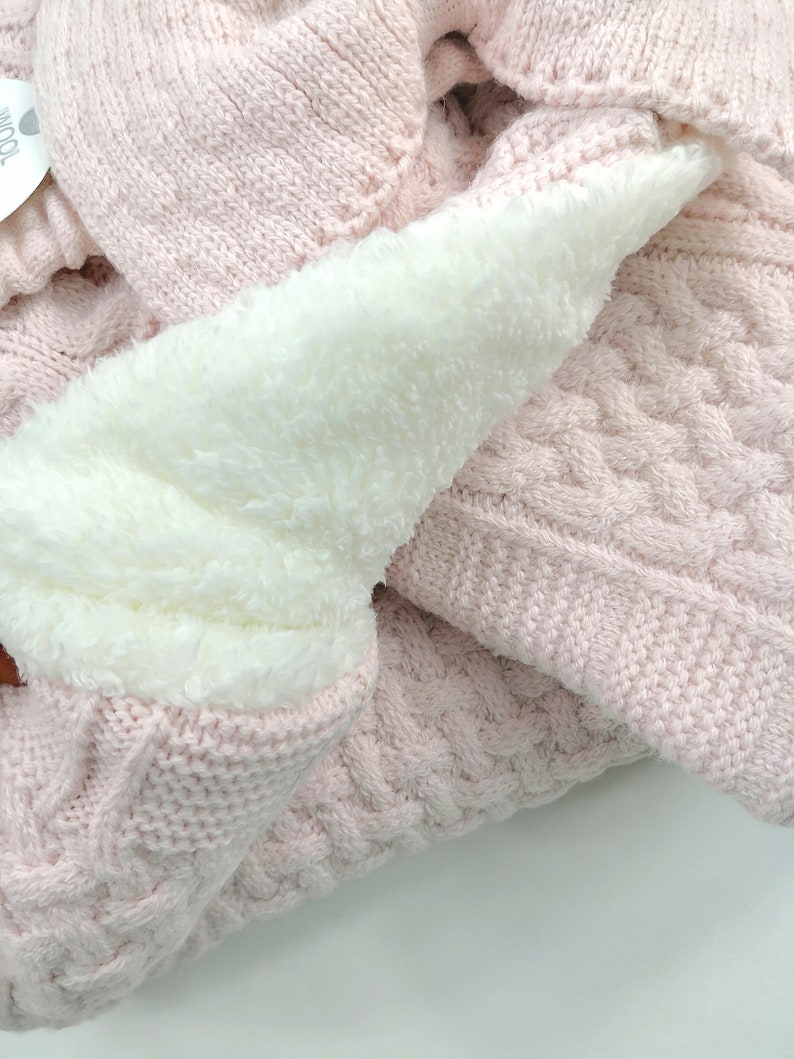 The Soft Lamb Wool Knit Baby Swaddle Blanket Etsy