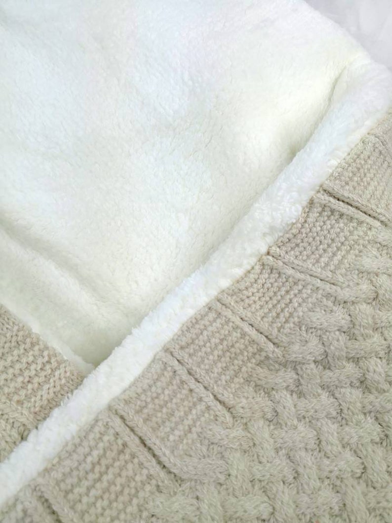 Cocoon Swaddle Baby Blanket Knit Lamb Wool Blanket Sleeping Etsy