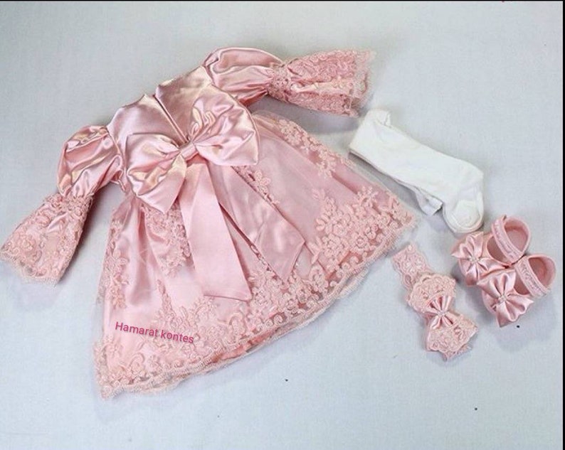 Tierney Christening Gown- Pink main image 1