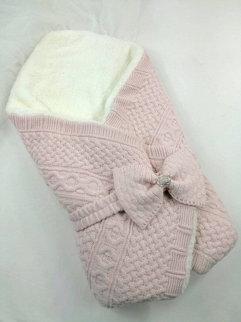 The Soft Lamb Wool Knit Baby Swaddle Blanket Etsy